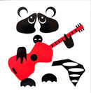 a picture of a panda playing a guitar