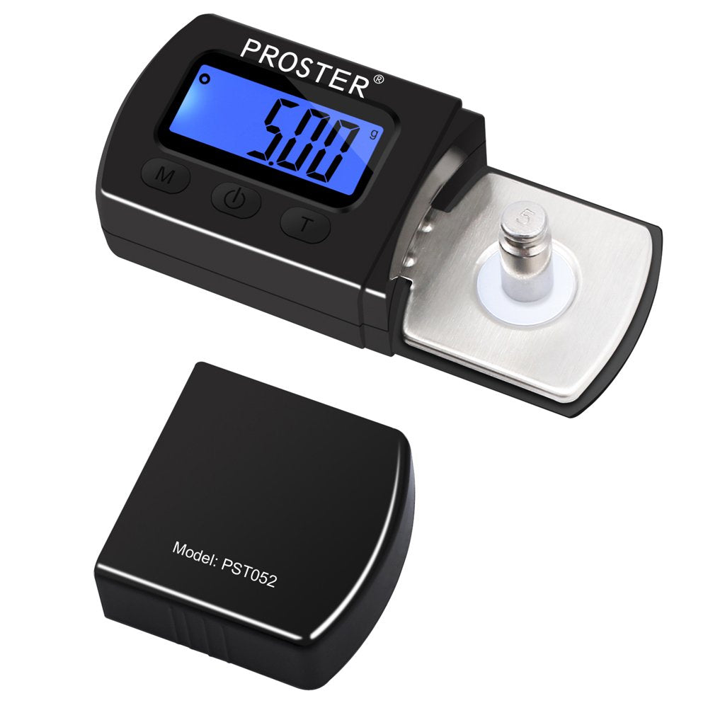 Proster Mini Balance Numérique Stylet Platine Vinyle - Précision 0.01g, Écran LCD Rétroéclairé, Testeur Force Aiguille