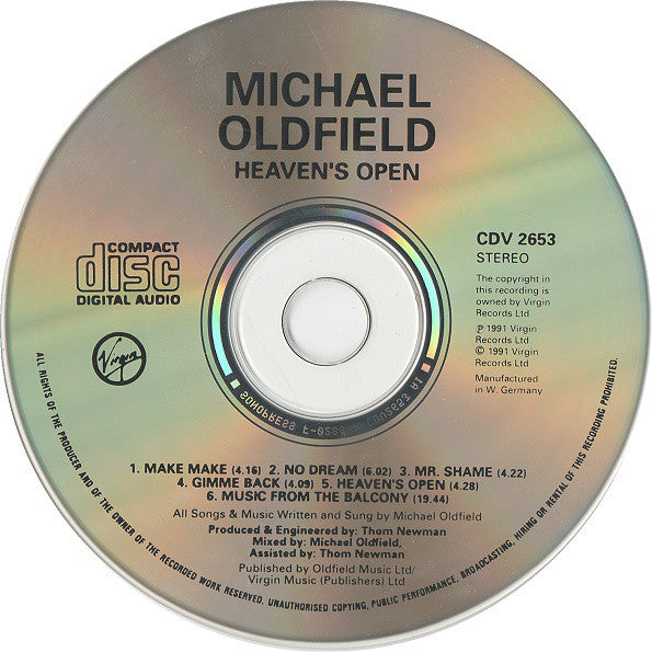 Michael Oldfield ‎CD Heaven's Open - Germany (NM/NM)