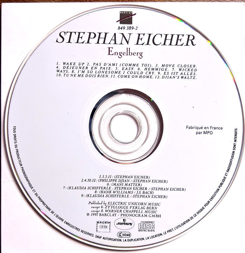 Stephan Eicher CD Engelberg - France (NM/VG+)