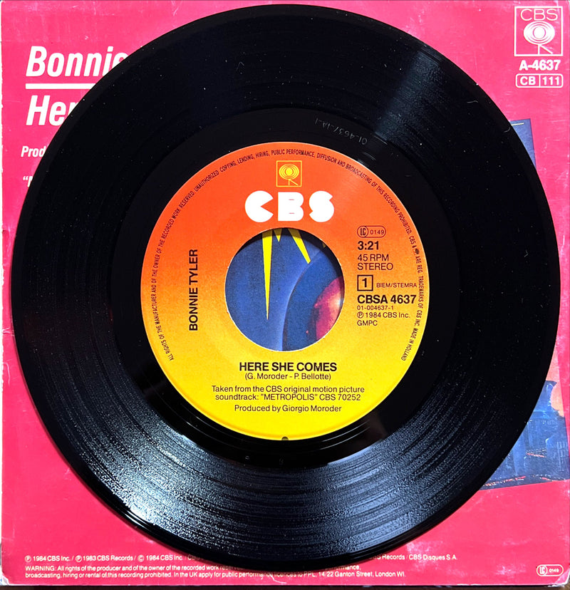 Bonnie Tyler 7" Here She Comes - Europe (VG+/VG+)