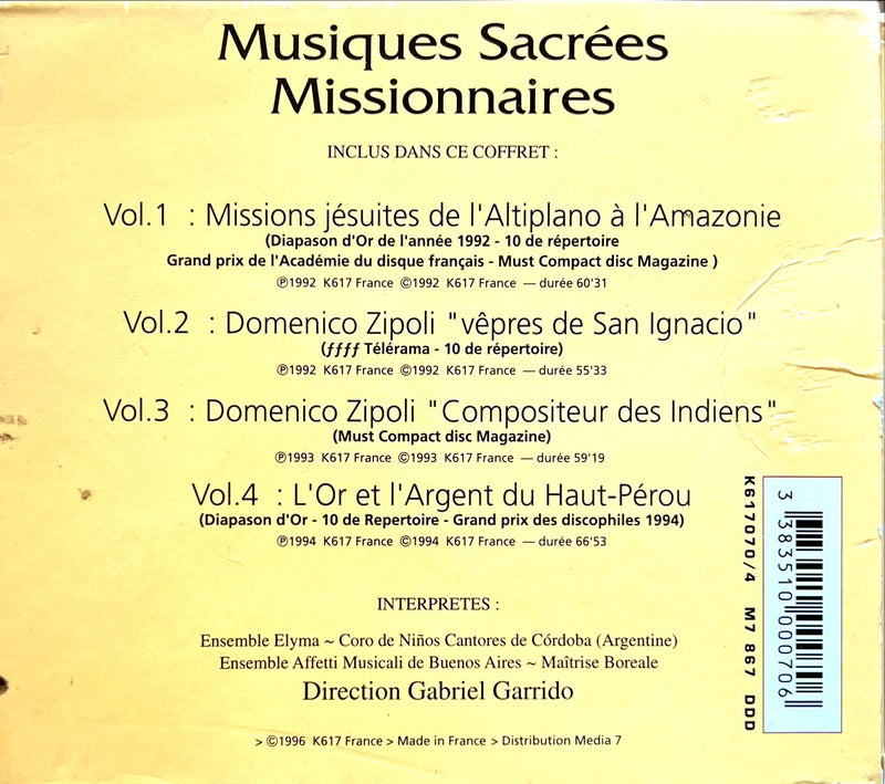 Ensemble Elyma, Coro de Niños Cantores de Córdoba, Gabriel Garrido Coffret 4xCD Musiques Sacrées Missionnaires
