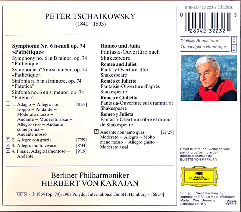 Herbert von Karajan, Peter Tschaikowsky, Berlin Philharmonic Orchestra CD Symphonie No. 6 "Pathétique" / Romeo And Juliet