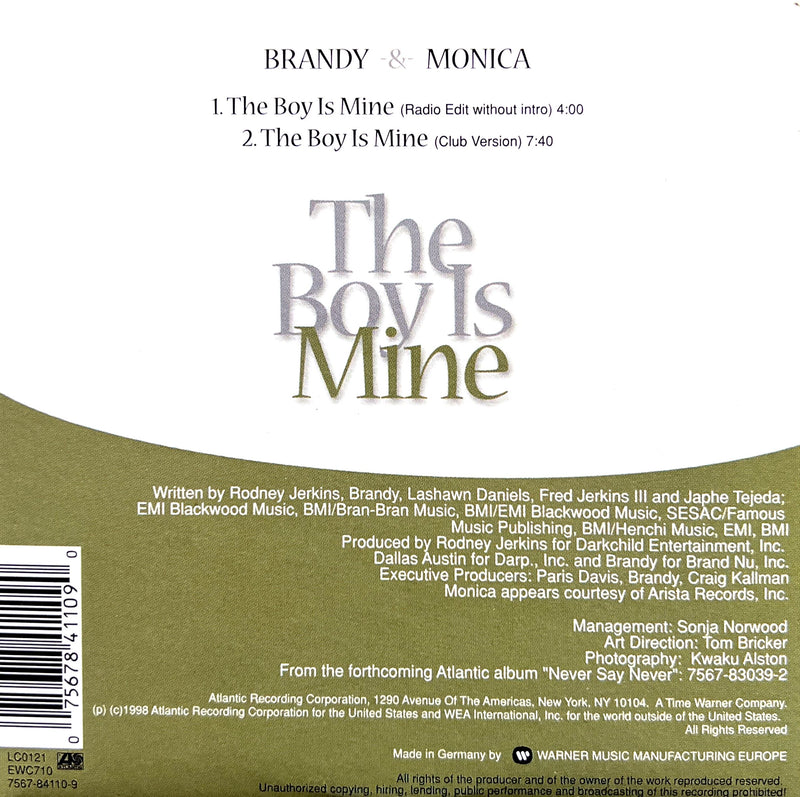 Brandy & Monica CD Single The Boy Is Mine