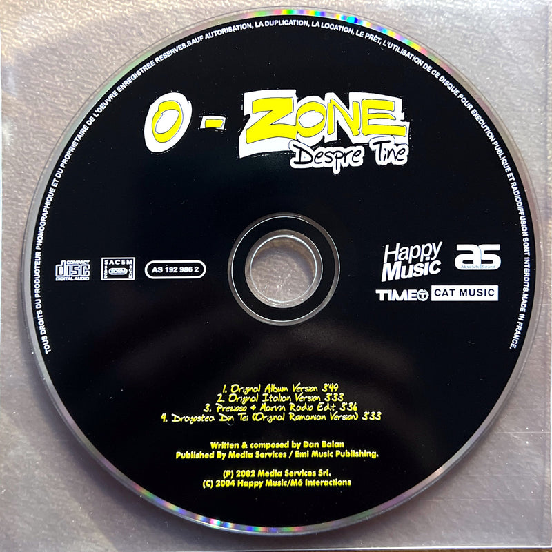 0-Zone CD Single Despre Tine
