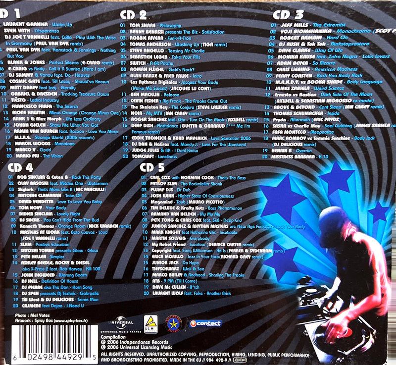 Compilation 5xCD Les 100 Plus Grands Tubes Des 100 Plus Grands DJs (VG+/VG)