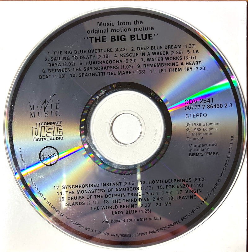 Eric Serra CD The Big Blue (Original Motion Picture Soundtrack) - Europe (NM/NM)