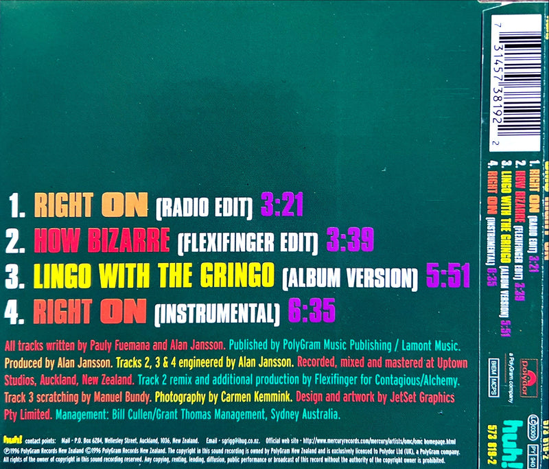 the back of a cd cover with a lot of words on it