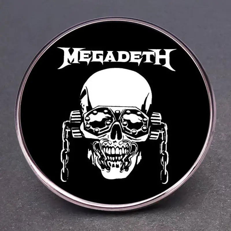 Pin's "Megadeth" - Crâne Iconique en Alliage Métallique pour Mélomanes du Rock