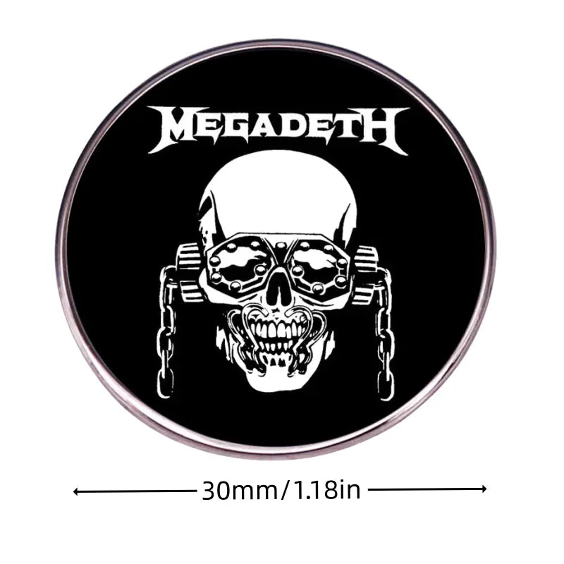 Pin's "Megadeth" - Crâne Iconique en Alliage Métallique pour Mélomanes du Rock