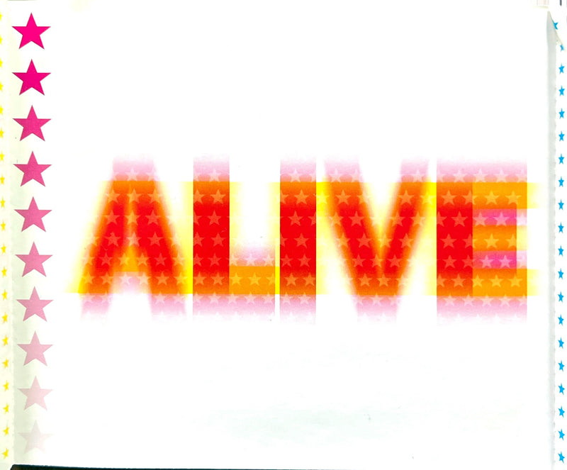 the word alive is surrounded by stars