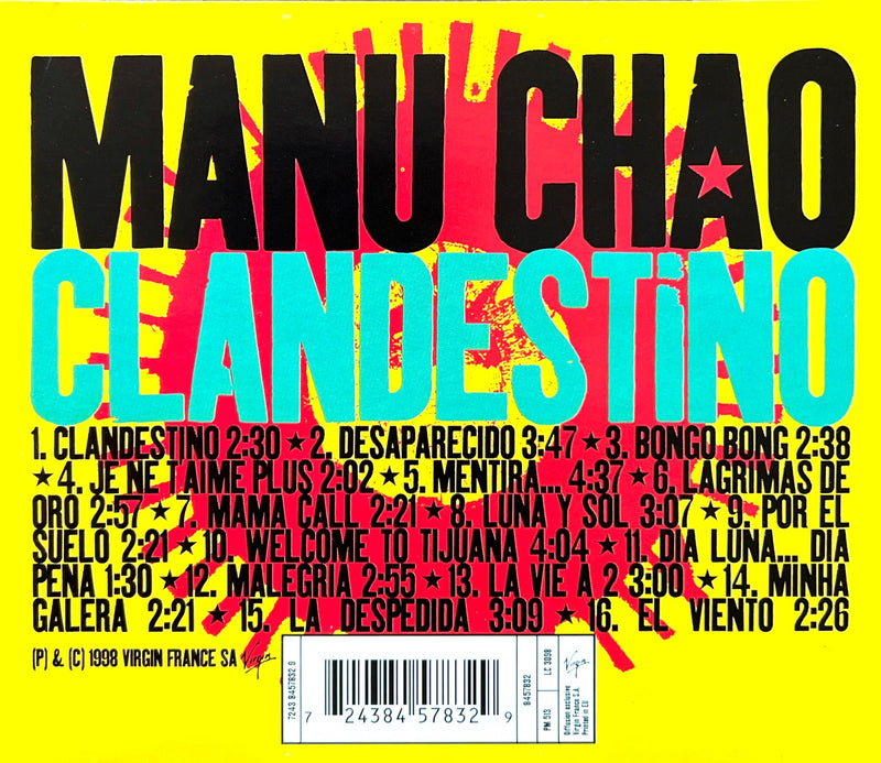 a poster for a band called manu'chao gandesino