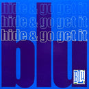 a blue and white poster with the words ride and go get it