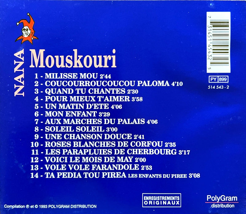 the back of a cd cover with a blue background