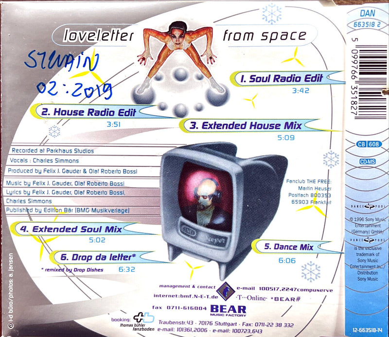 The Free Maxi CD Loveletter From Space
