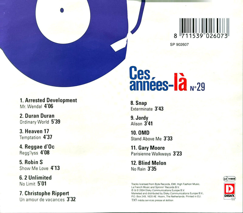 Compilation CD Ces Années-Là Hits 1993 N° 29