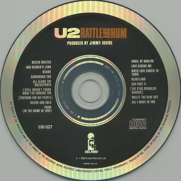 U2 ‎CD Rattle And Hum - UK (VG+/EX+)