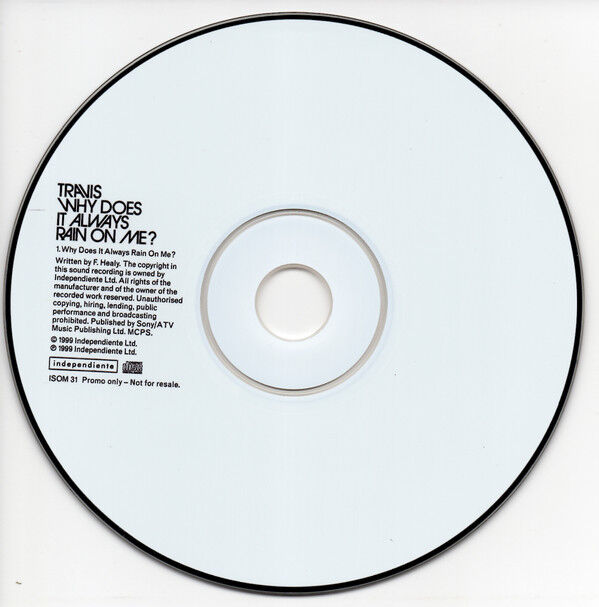 Travis ‎CD Single Why Does It Always Rain On Me? - Promo - UK (EX+/EX+)