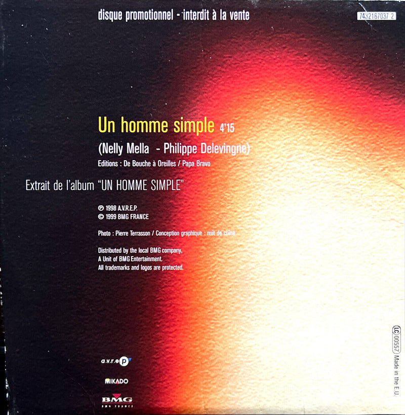 Pierre Bachelet CD Single Un Homme Simple - Promo