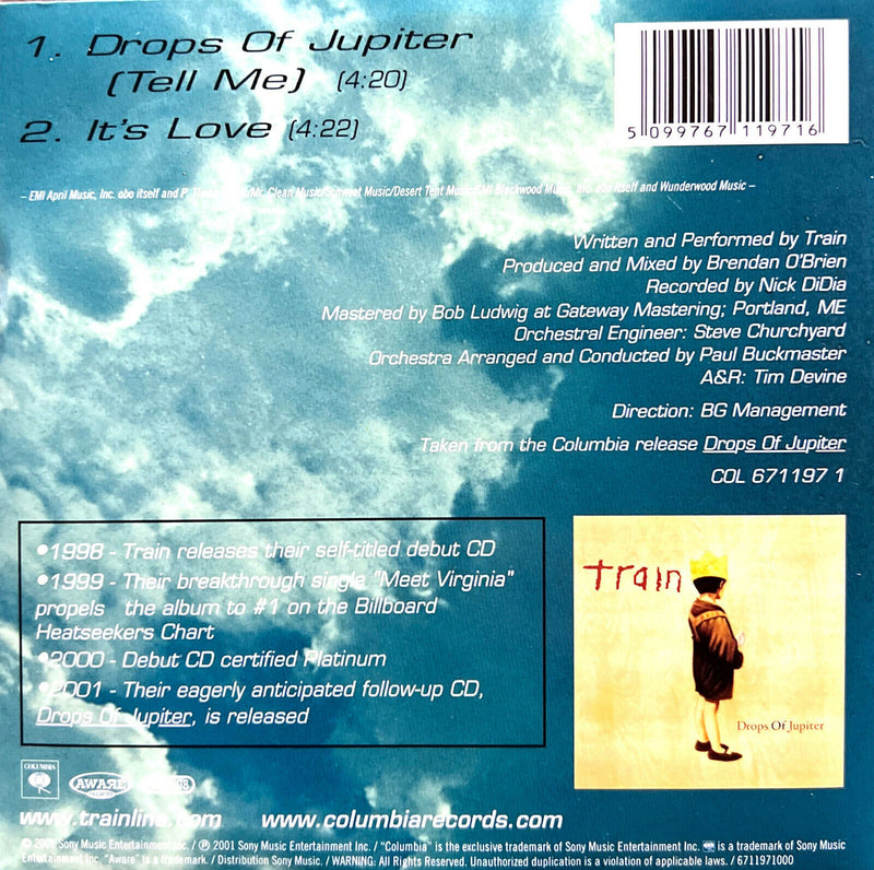Train CD Single Drops Of Jupiter (Tell Me)