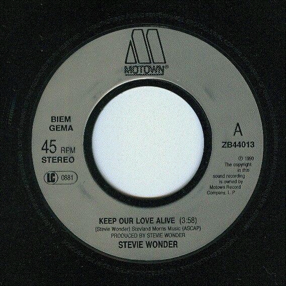 Stevie Wonder ‎7" Keep Our Love Alive - Europe (VG+/EX)