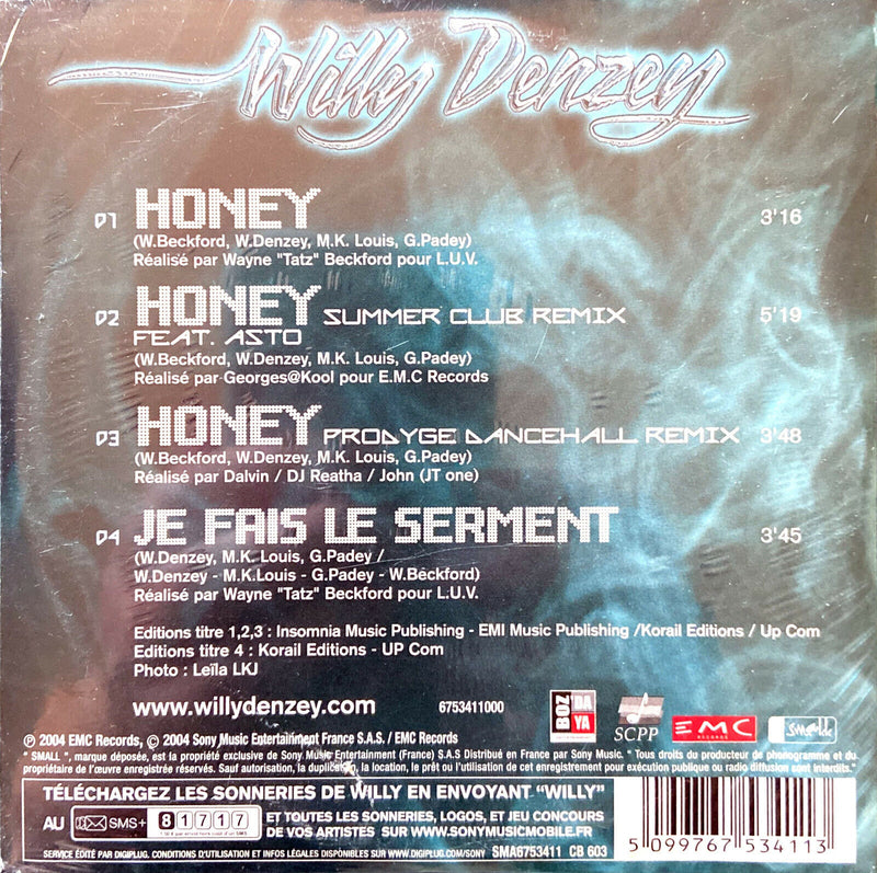 Willy Denzey ‎CD Single Honey - France (M/M - Scellé)