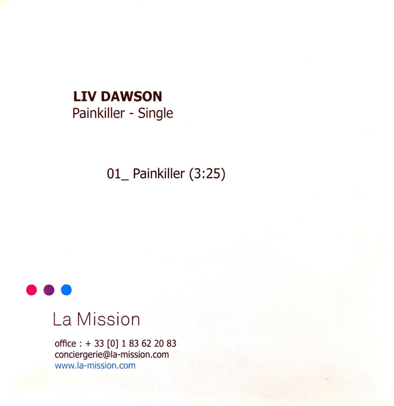Liv Dawson ‎CD Single Painkiller - Promo - France (EX+/EX)