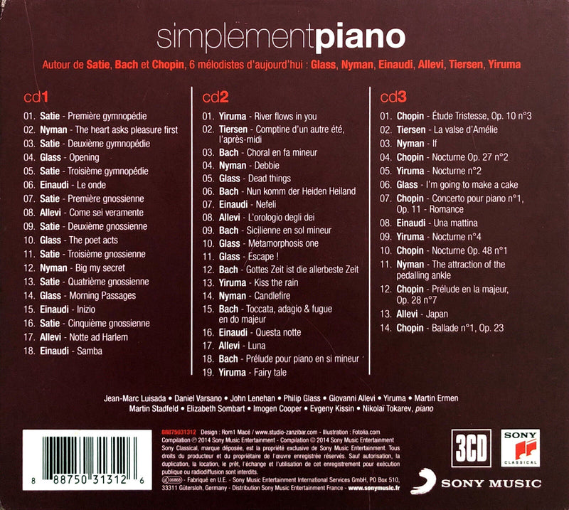 Compilation 3xCD Simplement Piano - France (EX/EX+)