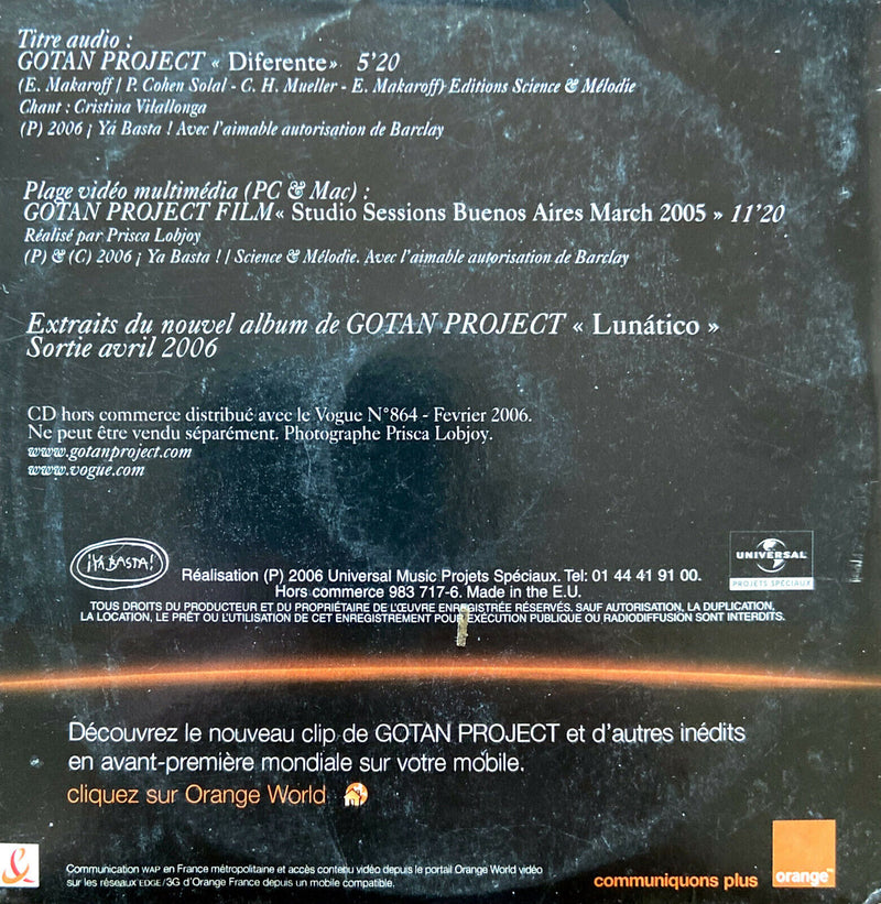 Gotan Project CD Single Avant Premiere Mondiale - Promo - France (VG/VG+)