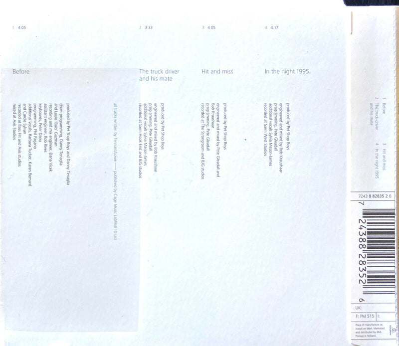 Pet Shop Boys ‎Maxi CD Before - CD1 - Europe (M/VG+)