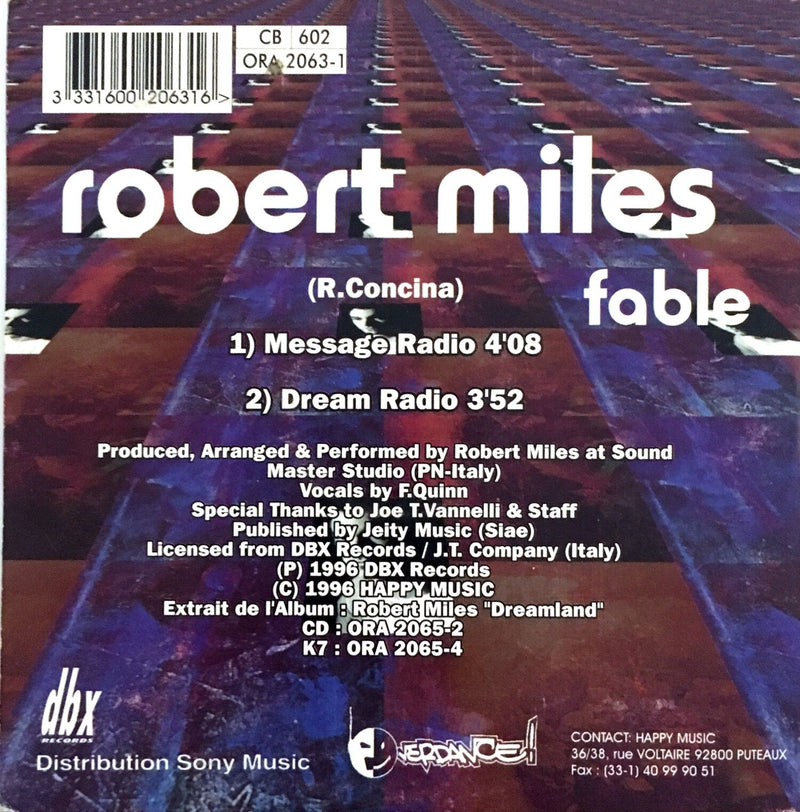 Robert Miles ‎CD Single Fable - Limited Edition - France (EX/EX+)
