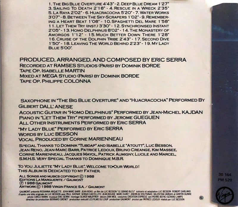 Eric Serra ‎CD Le Grand Bleu (Bande Originale Du Film De Luc Besson) - France (E