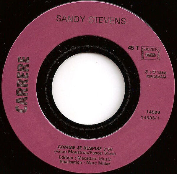 Sandy 7" Comme Je Respire - France (EX+/EX+)