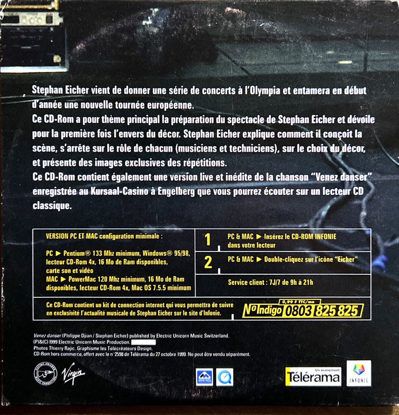 Stephan Eicher CD-ROM Louange À La Scène - Promo