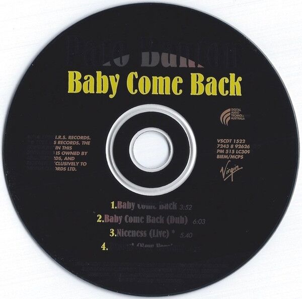 Pato Banton Featuring Ali And Robin Campbell Of UB40 Maxi CD Baby Come Back -