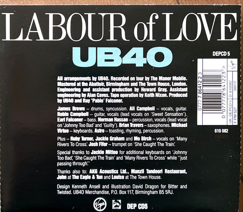 UB40 CD Labour Of Love