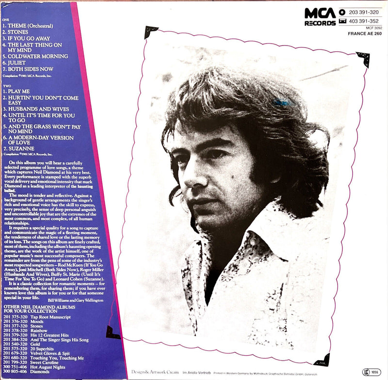 Neil Diamond LP Love Songs