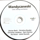 Mandyczewski - Dénise Beck, Christina Baader, Christian Lambour CD Lieder, Gesän