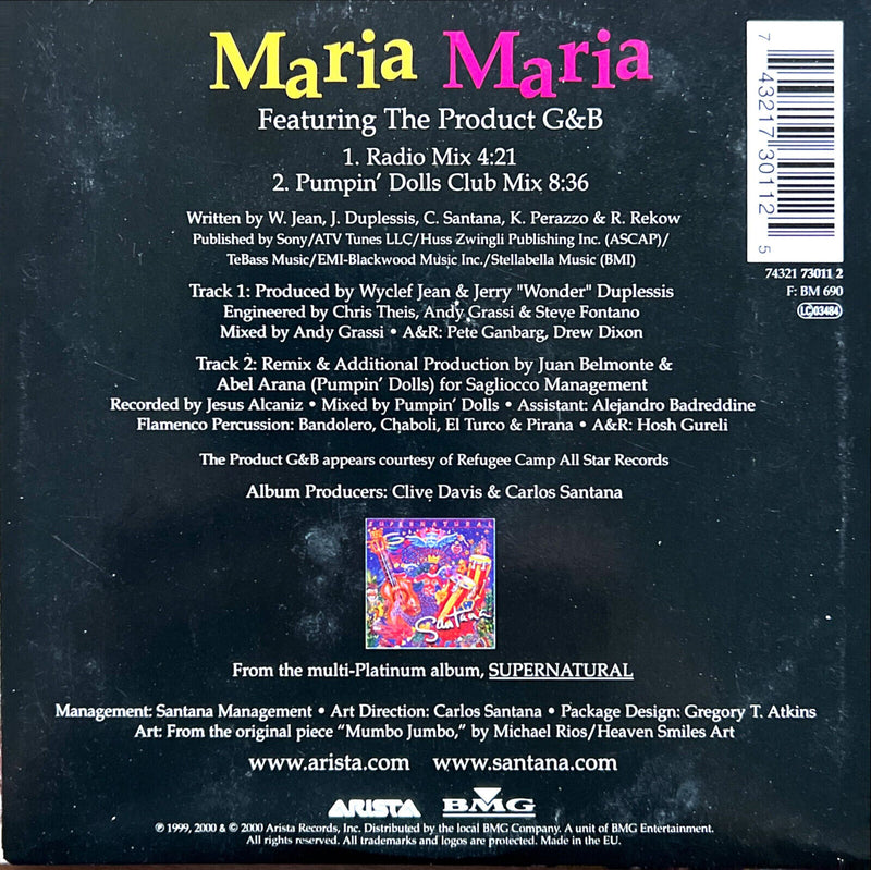 Santana Featuring The Product G&B CD Single Maria Maria