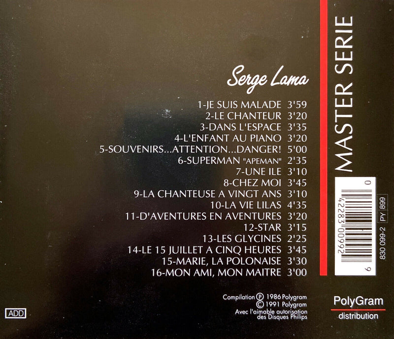 Serge Lama CD Master Serie - Made in France by PMDC (EX+/EX+)