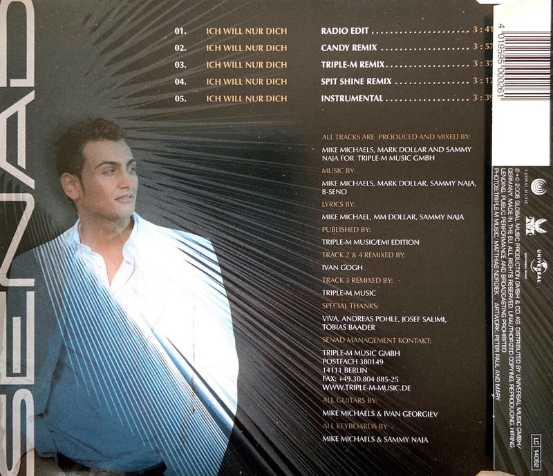 Senad Maxi CD Ich Will Nur Dich - Germany (M/EX+)