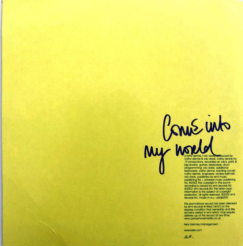 Kylie CD Single Come Into My World - Promo - England (VG+/M)