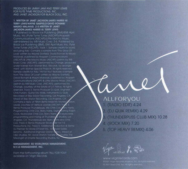 Janet Maxi CD All For You - Europe (EX+/M)