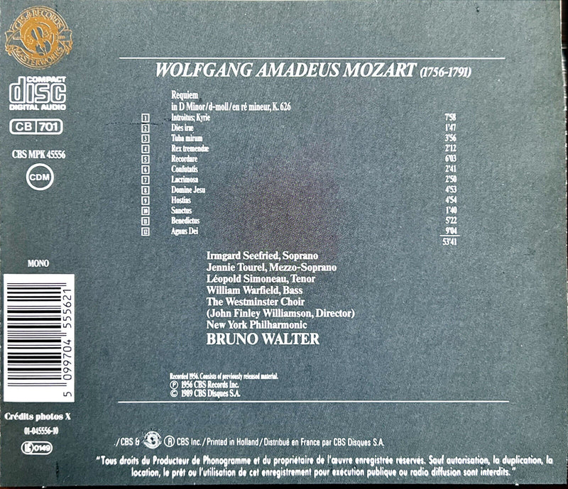 Mozart / Bruno Walter CD Requiem, K. 626