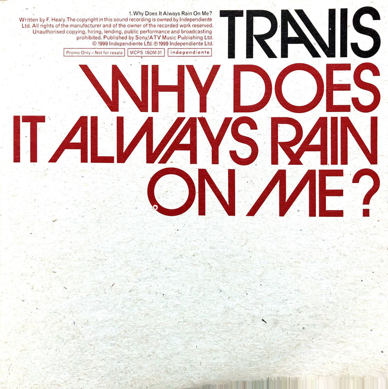 Travis ‎CD Single Why Does It Always Rain On Me? - Promo - UK (EX+/EX+)
