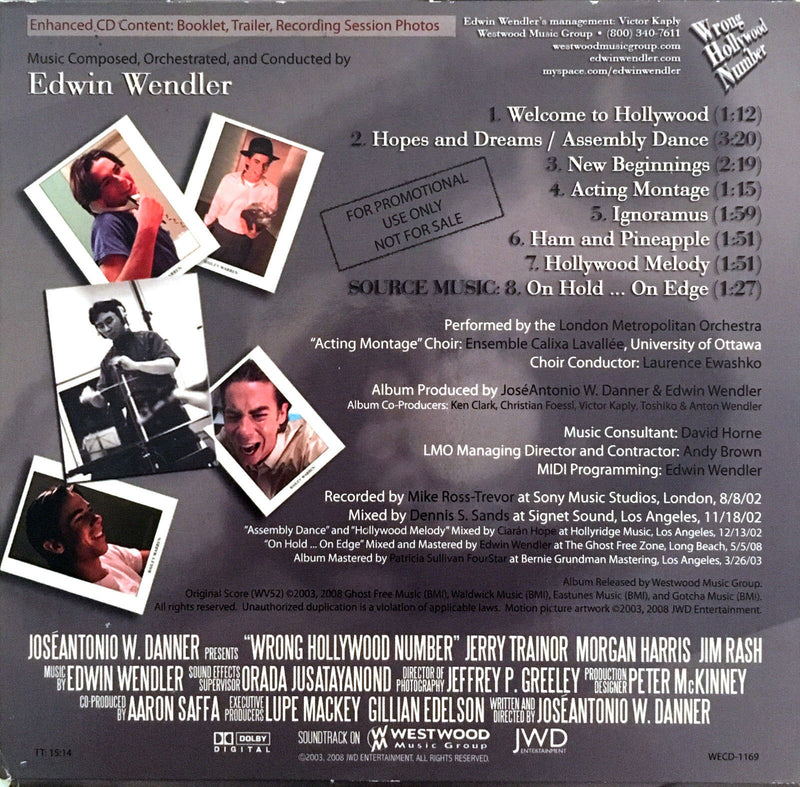 Edwin Wendler CD Wrong Hollywood Number - Promo (EX+/EX+)