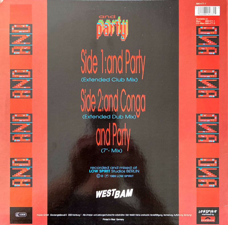 WestBam ‎12" And Party - Germany (VG+/M)