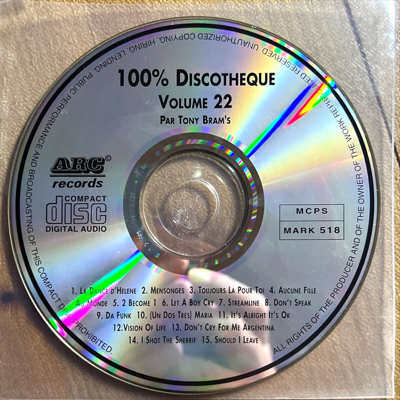 Tony Bram's, Son Orchestre Et Ses Chanteurs CD 100% Discothèque 22