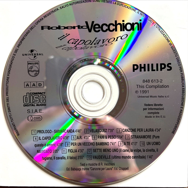 Roberto Vecchioni CD Il Capolavoro