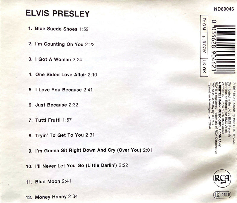 Elvis Presley ‎CD Elvis Presley - Germany (VG/VG)